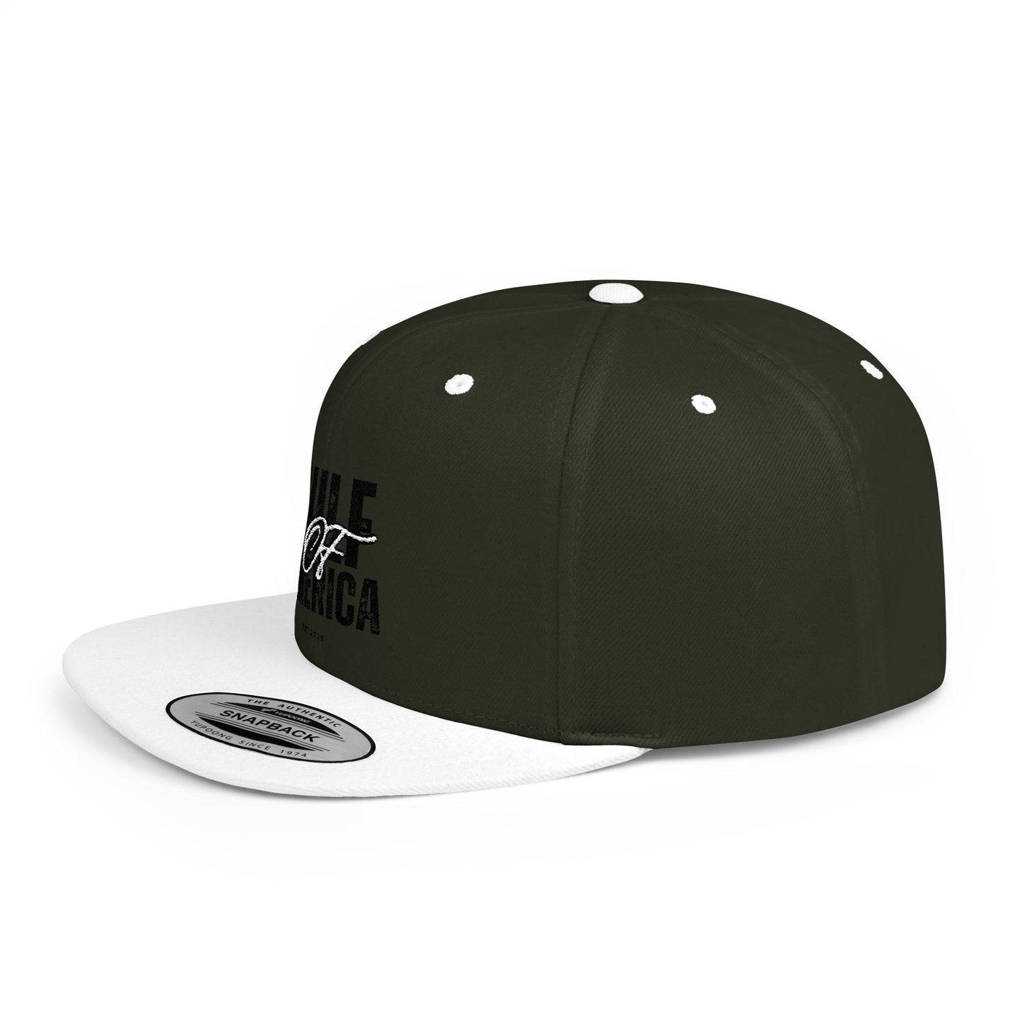 GILE of America Flat Bill Snapback Hat, Trendy Cap for Casual Wear, Gift for Enthusiasts, Perfect for Summer Events, Adjustable Baseball Hat