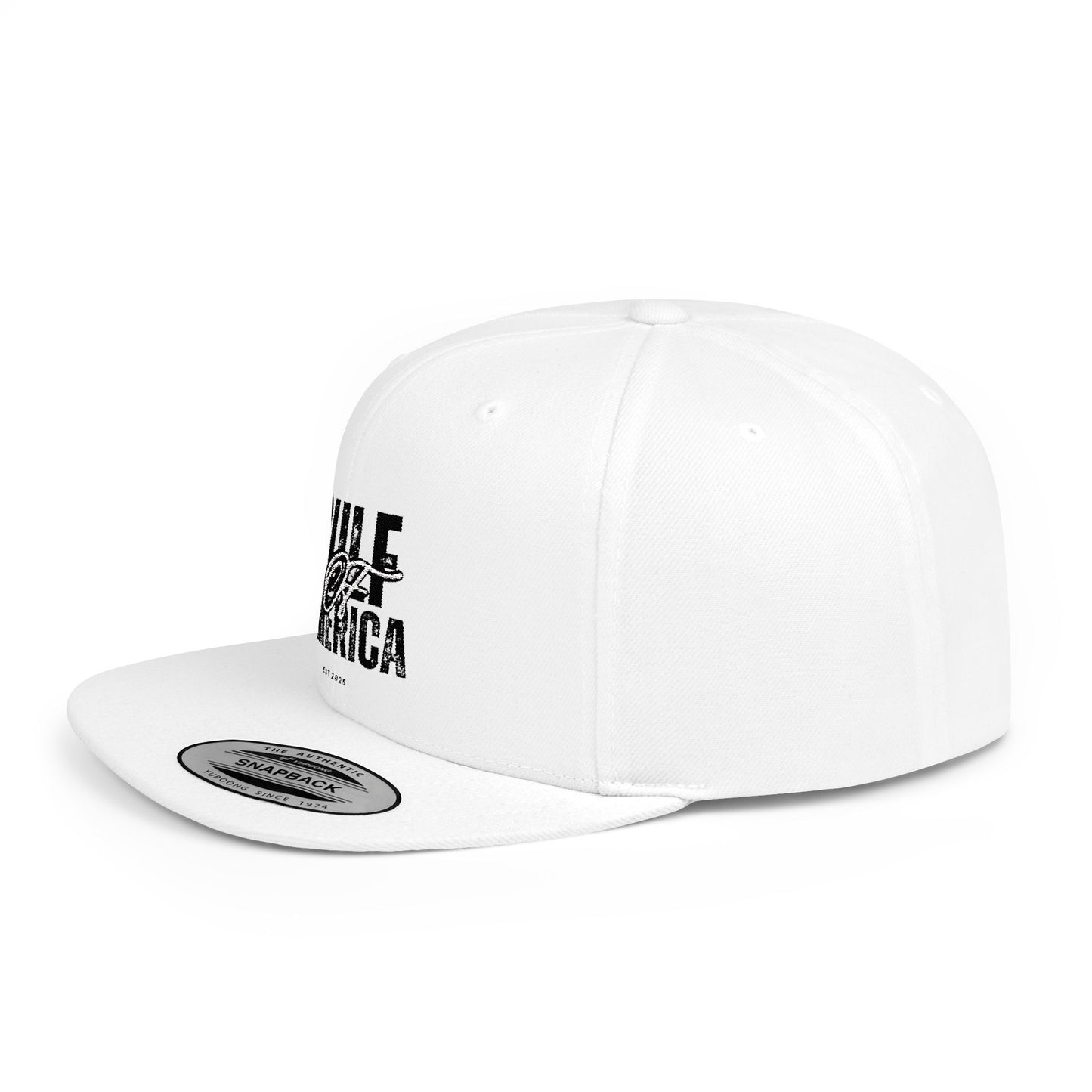 GILE of America Flat Bill Snapback Hat, Trendy Cap for Casual Wear, Gift for Enthusiasts, Perfect for Summer Events, Adjustable Baseball Hat
