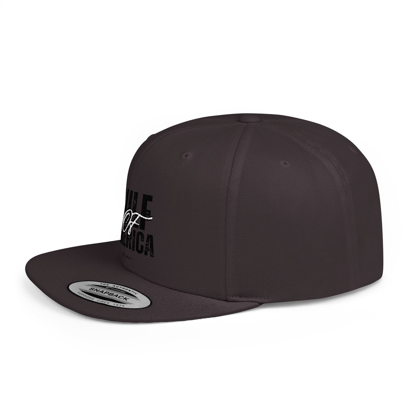 GILE of America Flat Bill Snapback Hat, Trendy Cap for Casual Wear, Gift for Enthusiasts, Perfect for Summer Events, Adjustable Baseball Hat