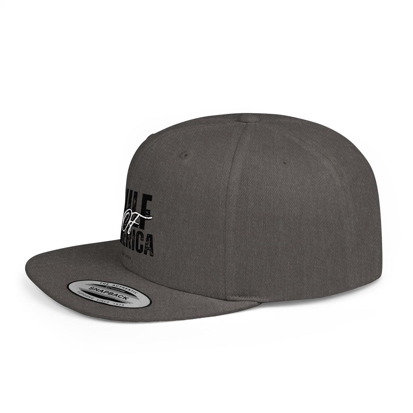 GILE of America Flat Bill Snapback Hat, Trendy Cap for Casual Wear, Gift for Enthusiasts, Perfect for Summer Events, Adjustable Baseball Hat