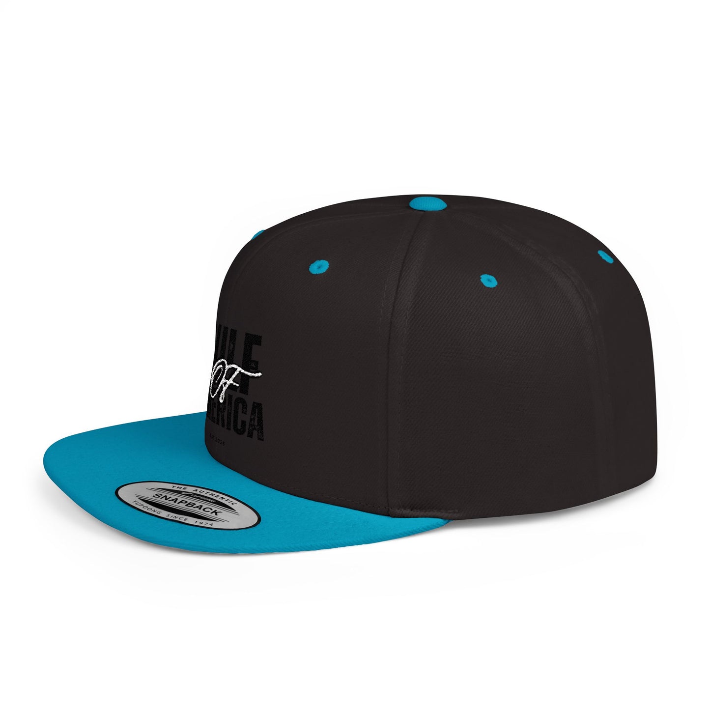 GILE of America Flat Bill Snapback Hat, Trendy Cap for Casual Wear, Gift for Enthusiasts, Perfect for Summer Events, Adjustable Baseball Hat